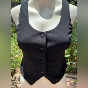 Rue 21 Cropped black button up vest